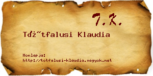 Tótfalusi Klaudia névjegykártya