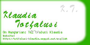 klaudia totfalusi business card